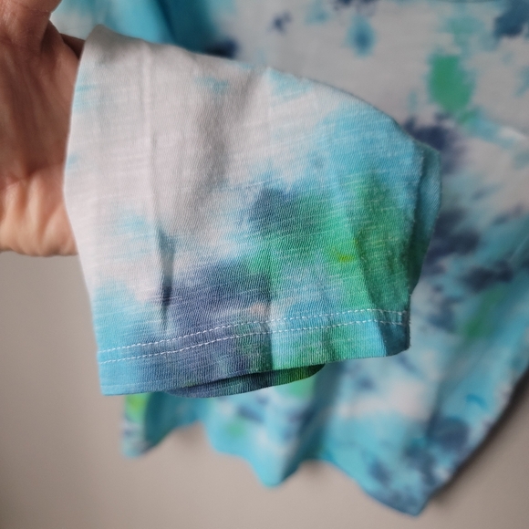 Patagonia 3/4 Sleeve Tie Dye Crew Neck Shirt Size In Large Turquoise Tie Dye - Picture 3 of 8